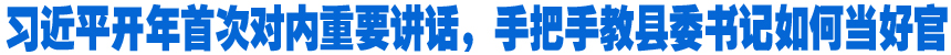 習(xí)近平開(kāi)年首次對(duì)內(nèi)重要講話，手把手教縣委書(shū)記如何當(dāng)好官