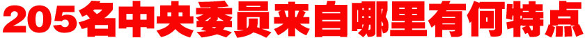 205名中央委員來(lái)自哪里？有何特點(diǎn)？