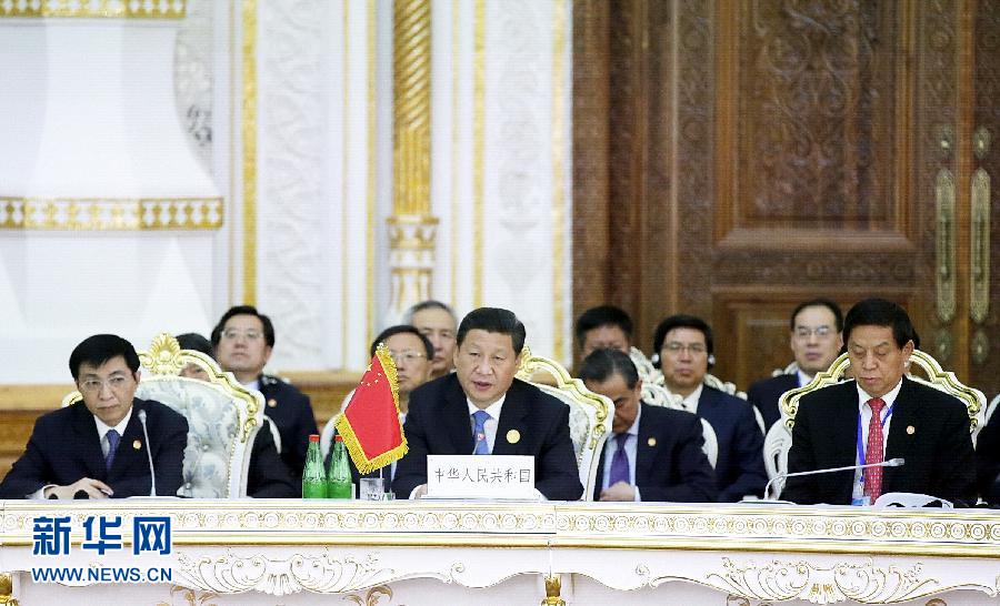 9月12日，上海合作組織成員國元首理事會第十四次會議在塔吉克斯坦首都杜尚別舉行。國家主席習(xí)近平出席會議并發(fā)表重要講話。新華社記者鞠鵬攝 