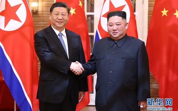 習近平同朝鮮勞動黨委員長、國務委員會委員長金正恩舉行會談
